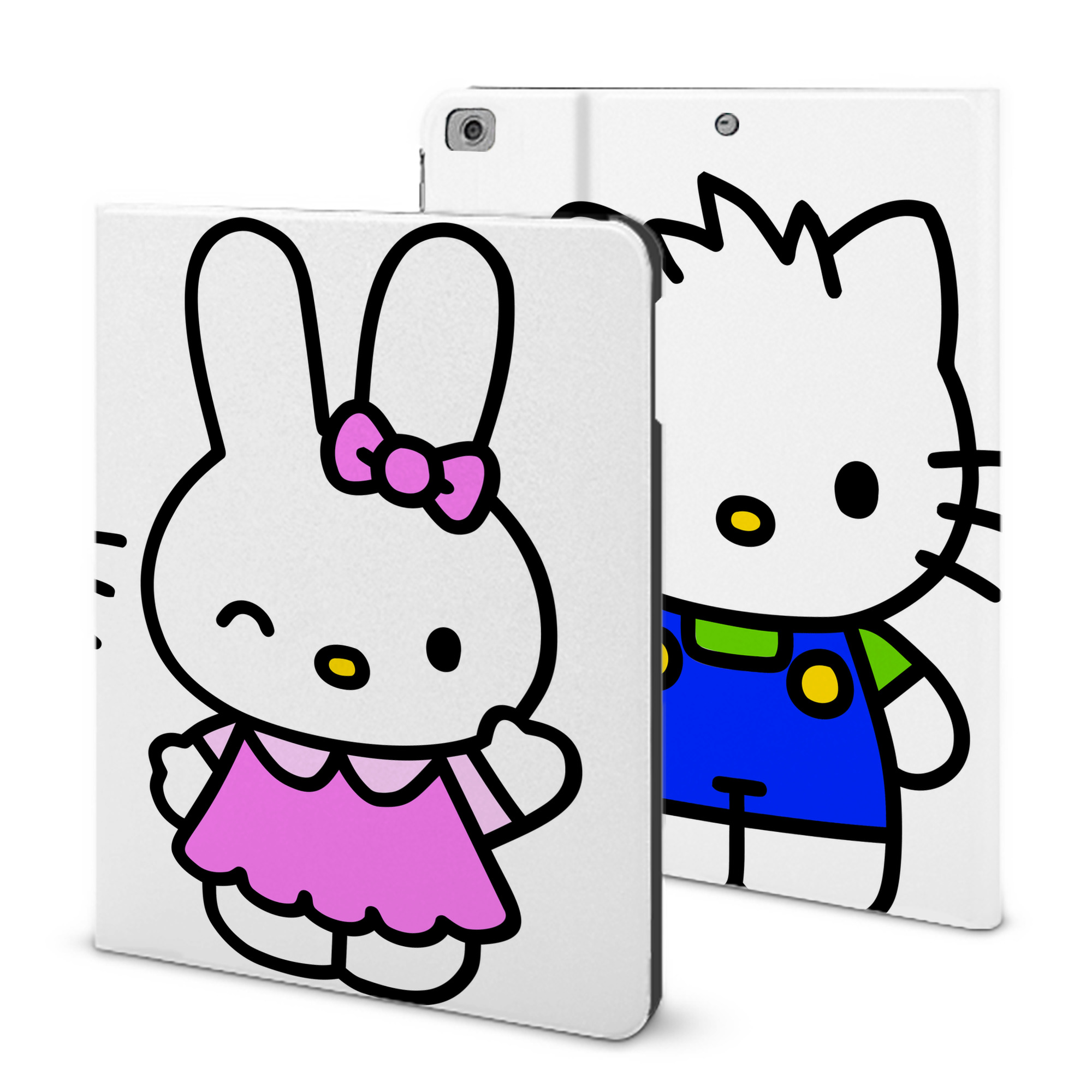 （画像用） Hello Kitty ハローキティ IPad ケース ブック型 PUレザー TPU 耐衝撃 軽量 薄型 ペン収納なし 全面保護 IPad 各モデル対応